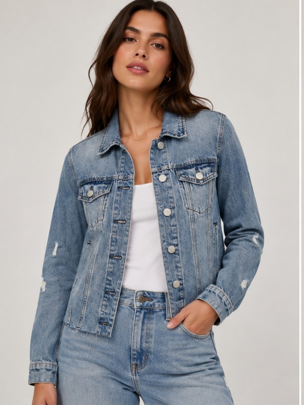 BLANK NYC Light Wash Denim Jacket - Blue